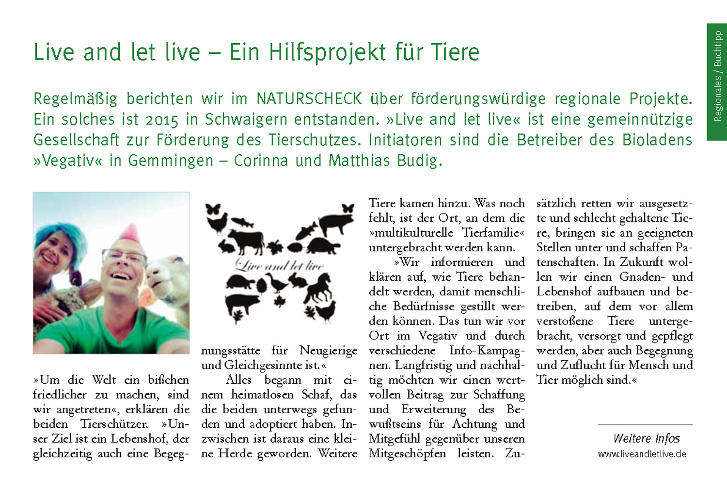 Unser Gnadenhof Live and let live im Naturscheck Magazin