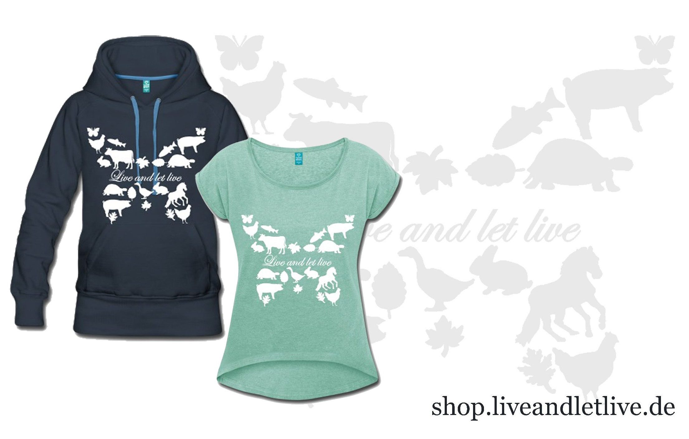 Live and let live vegane Message Shirts